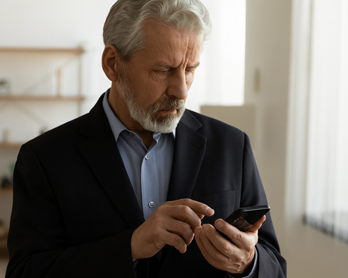 Docteur utilisant son smartphone